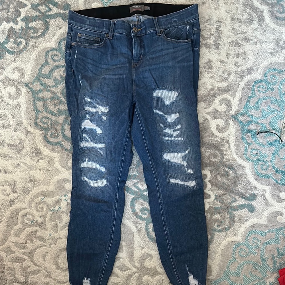 Torrid Distressed Blue Jeans